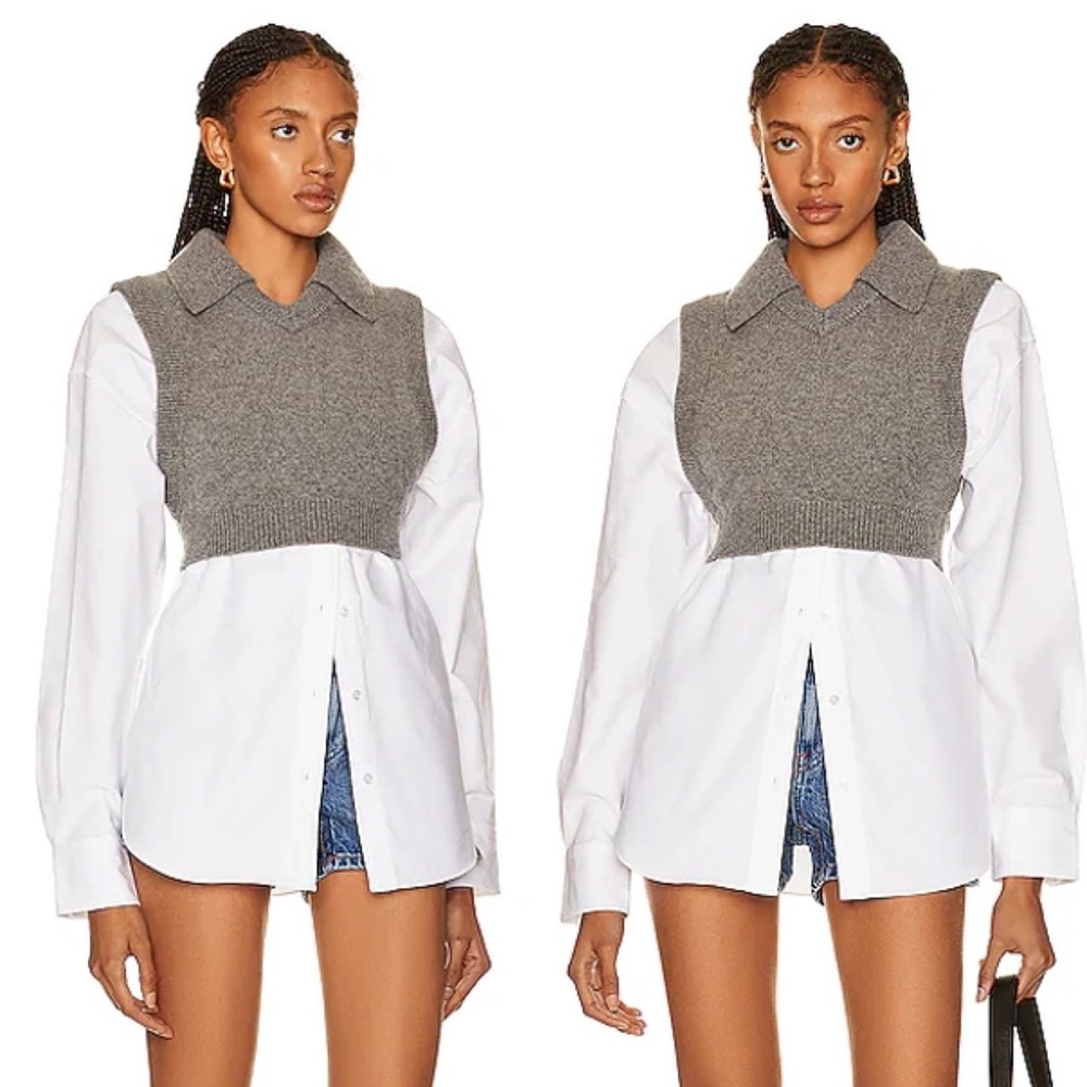 NWT Oxford Bi-Layer Cropped Vest Top XL $425